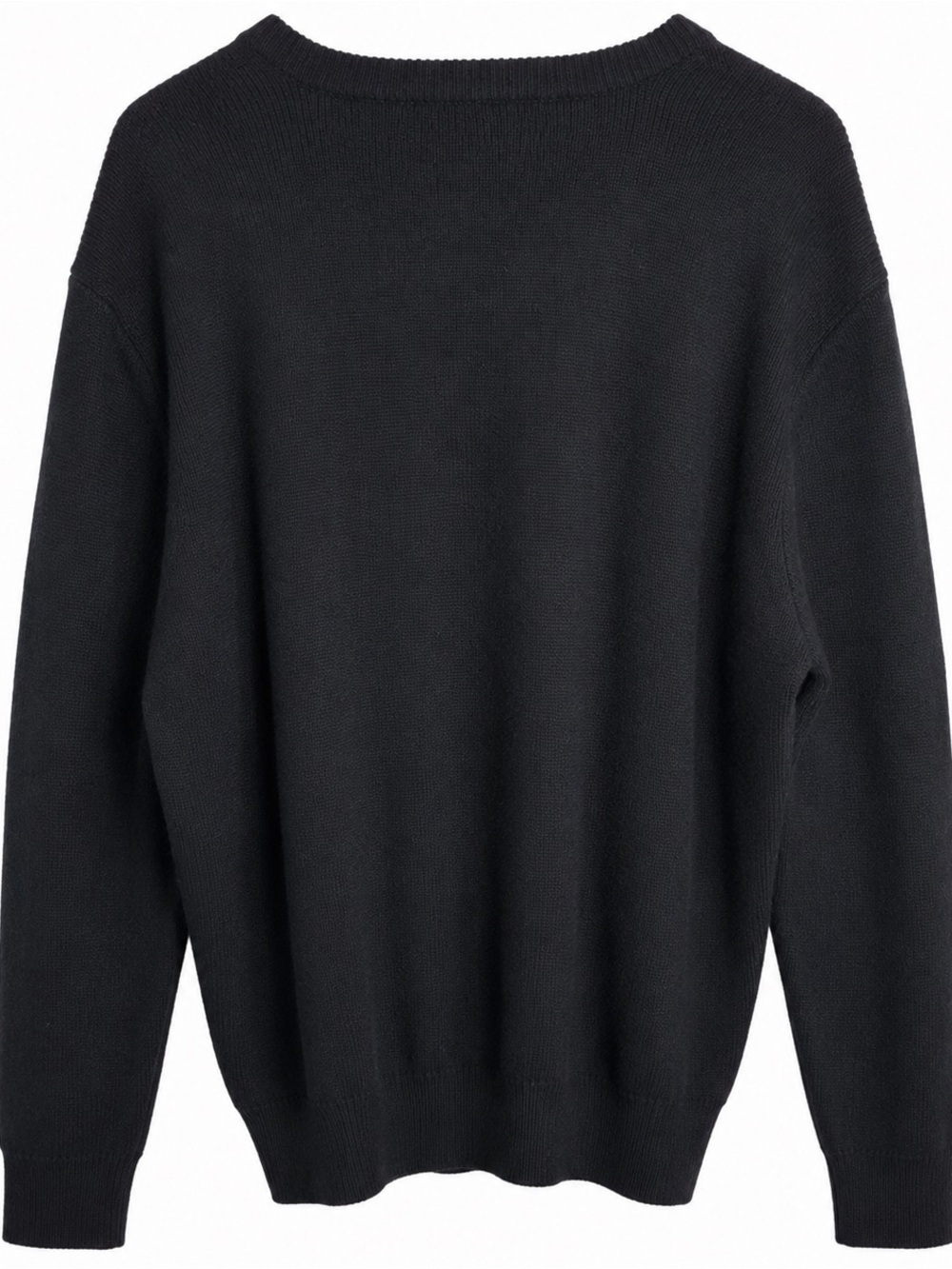 Polo Ralph Lauren 100% Lambswool V Neck Sweater XL Black Purple Pony Preppy - Picture 2 of 4